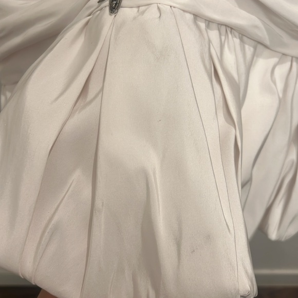 Aliette Ruched Silk Faille Off The Shoulder Mini Dresss - Picture 10 of 13